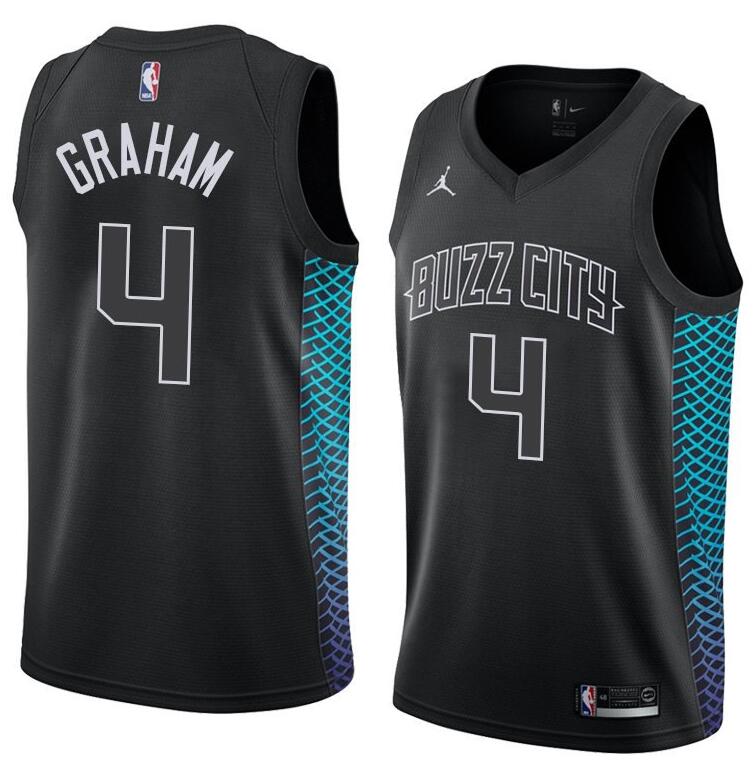 Men's Charlotte Hornets #4 Devonte' Graham Black NBA City Edition Stitched Jersey Men's Charlotte Hornets #4 Devonte' Graham Black NBA City Edition Stitched Jersey